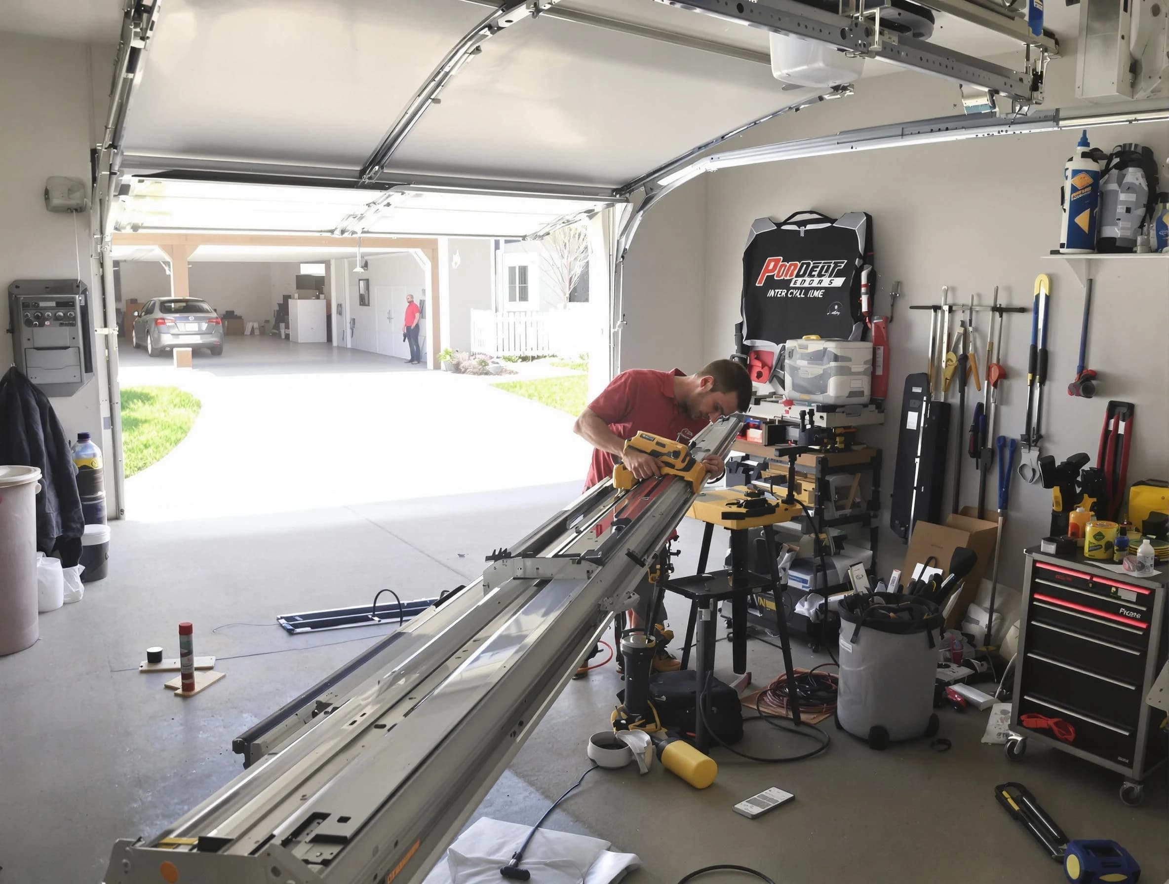 Montville Garage Door Repair expert performing track repair in Montville