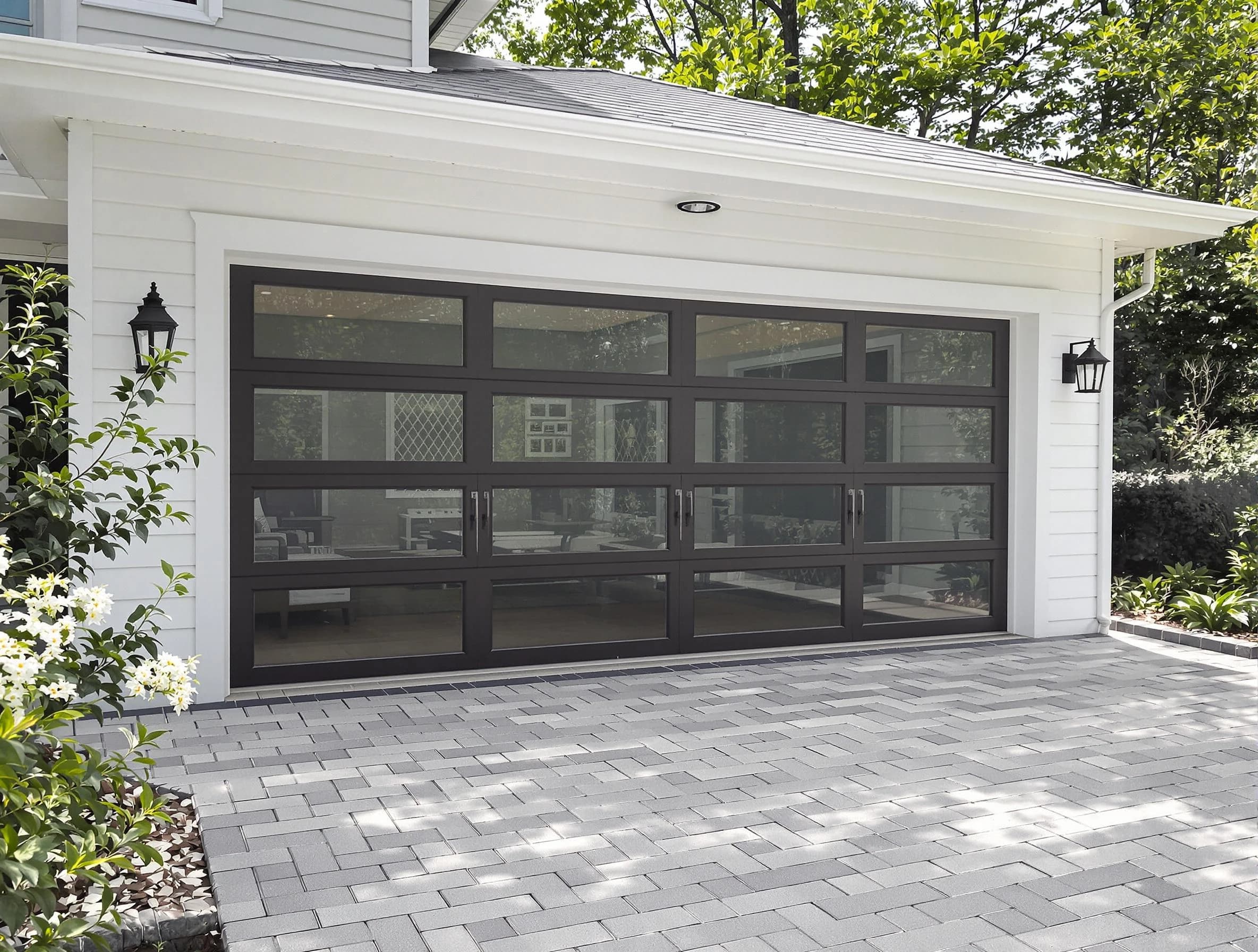 Montville Garage Door Repair design specialist presenting custom garage door options to Montville homeowner