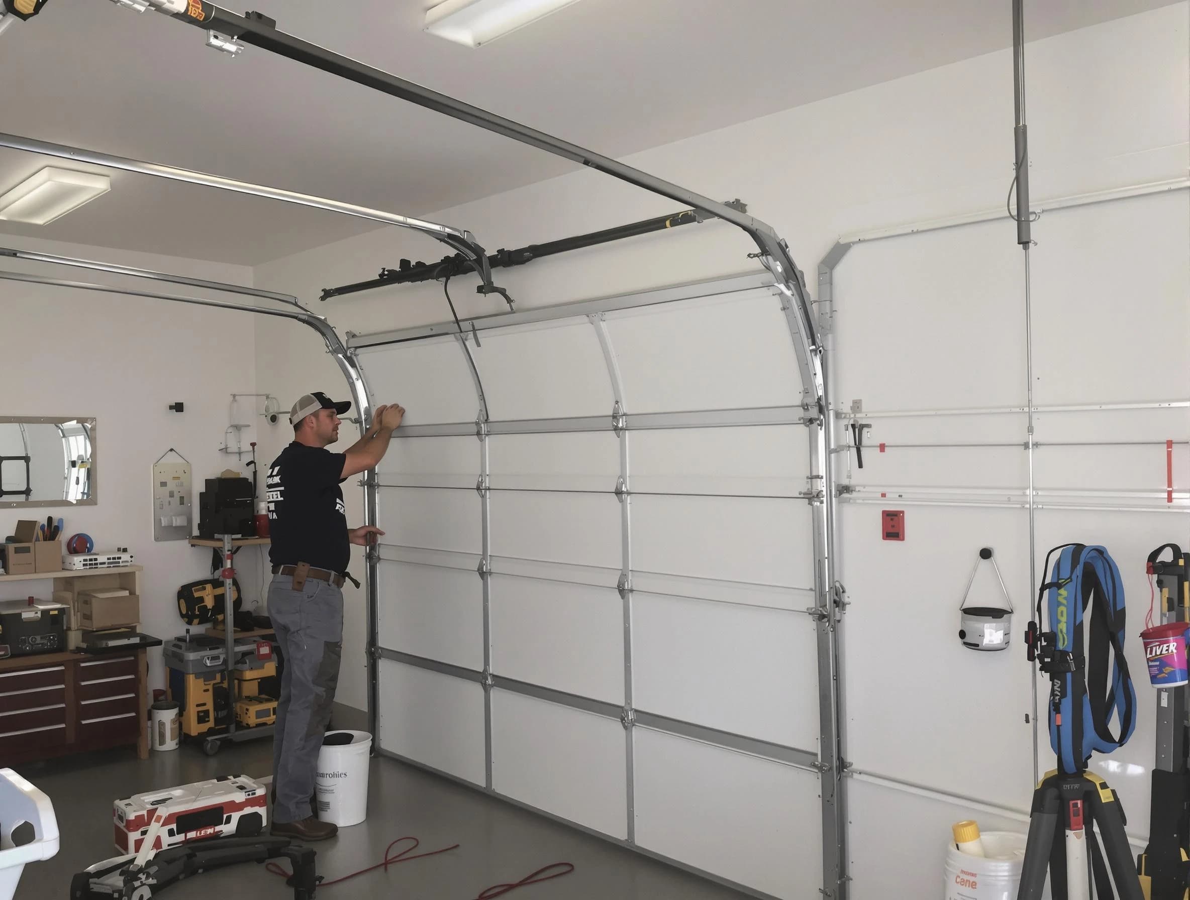 Montville Garage Door Repair team installing new garage door in Montville