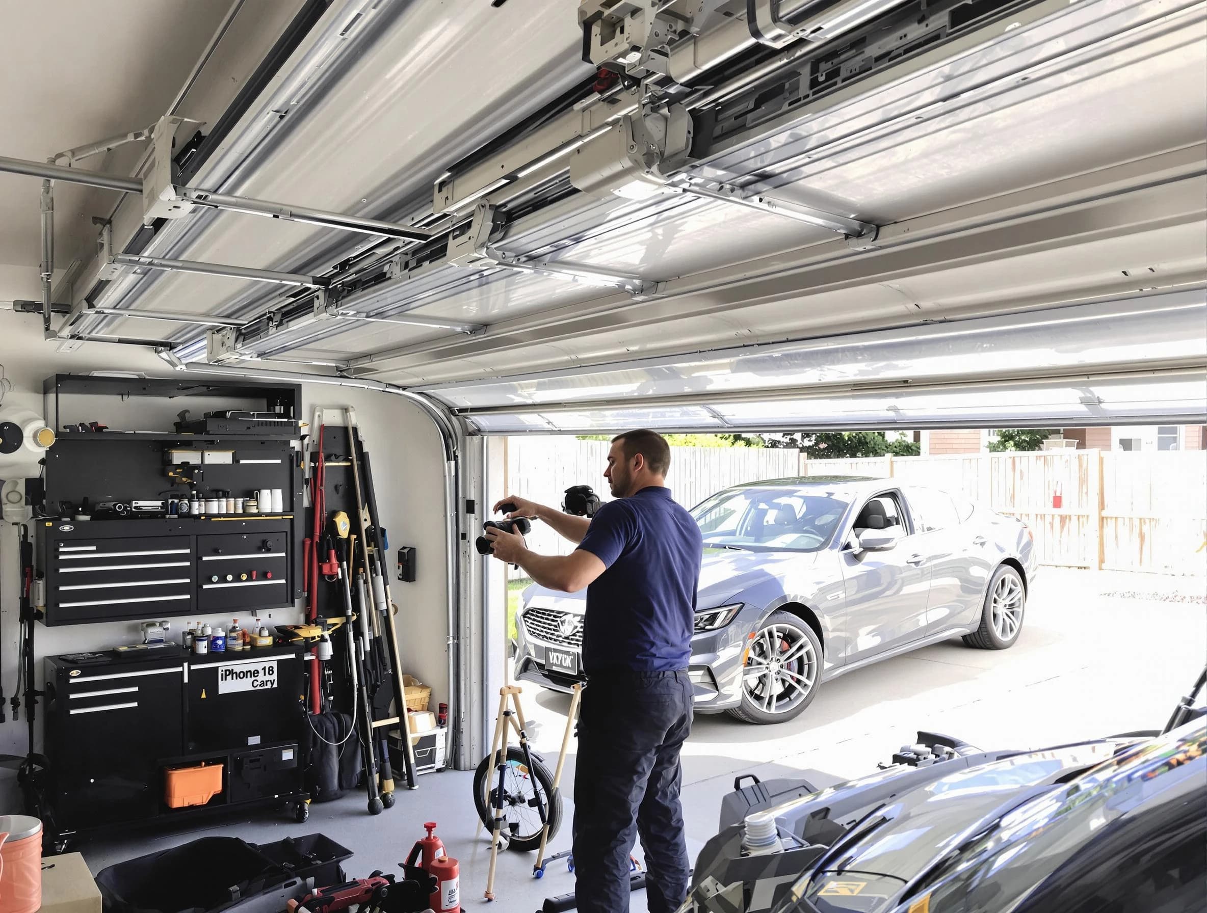 Montville Garage Door Repair technician fixing noisy garage door in Montville