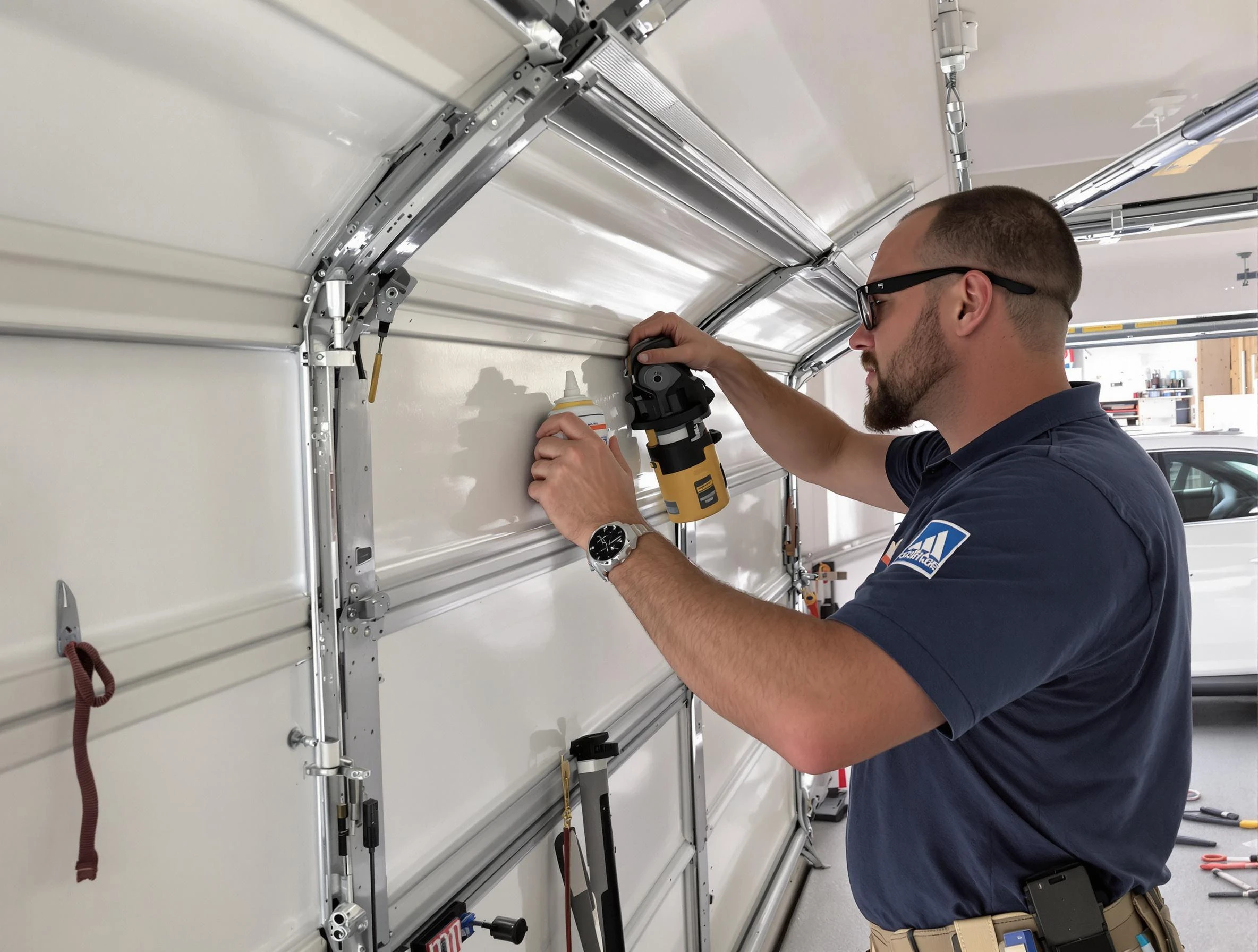 Montville Garage Door Repair technician performing comprehensive noise reduction service in Montville