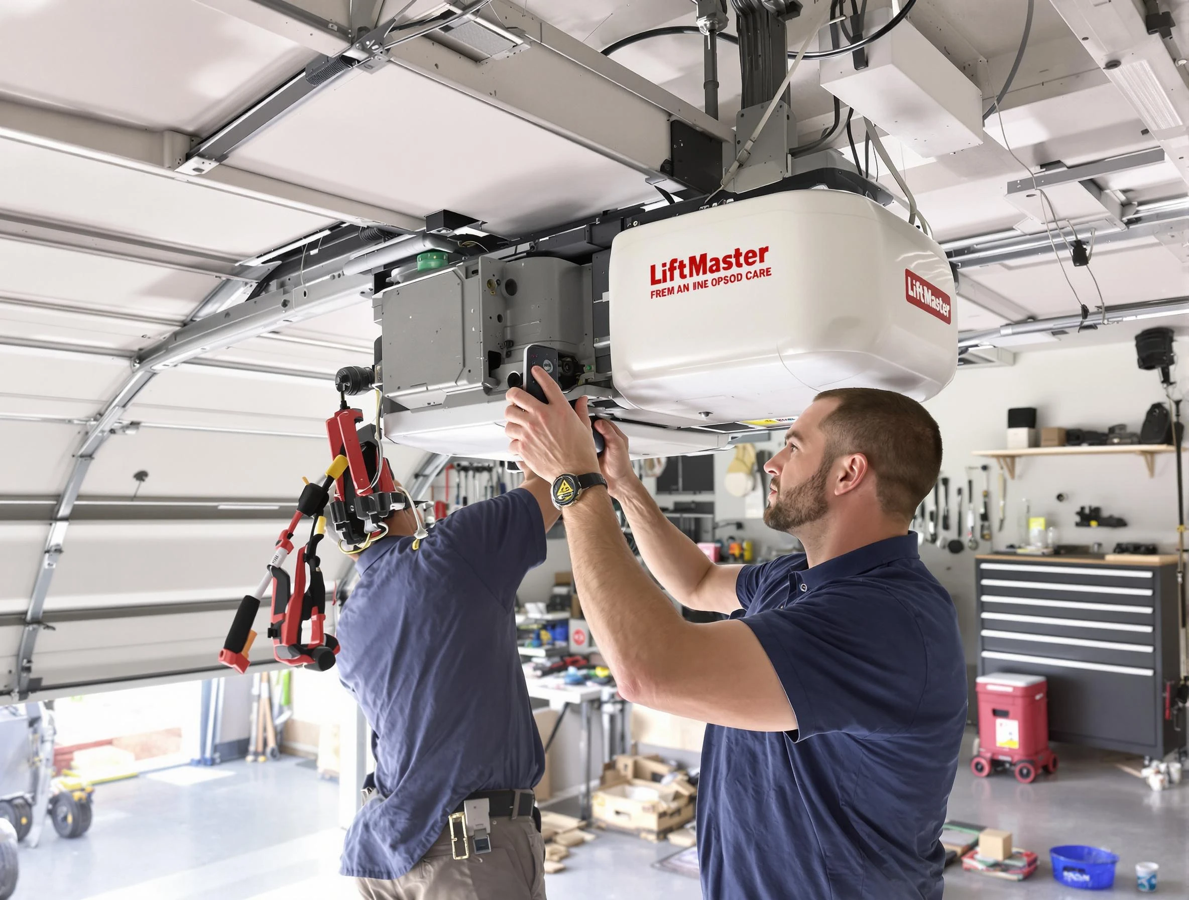 Montville Garage Door Repair technician performing advanced diagnostics on garage opener in Montville