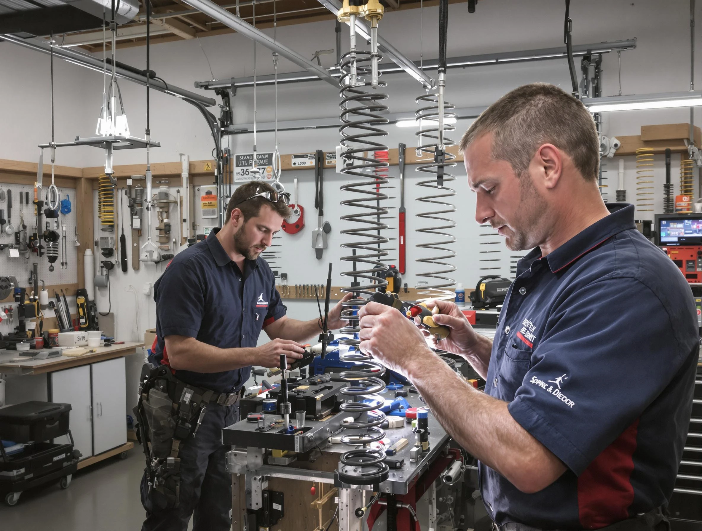 Garage door spring repair service by Montville Garage Door Repair in Montville